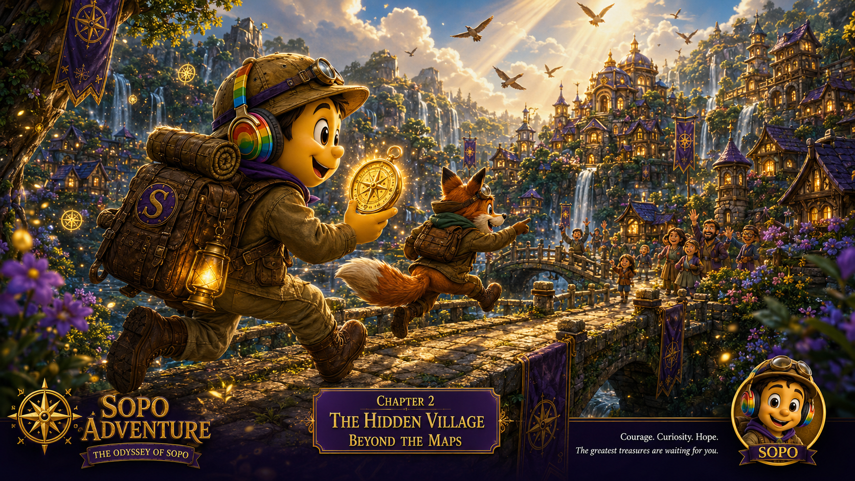 SOPO and Pip racing toward the Hidden Village